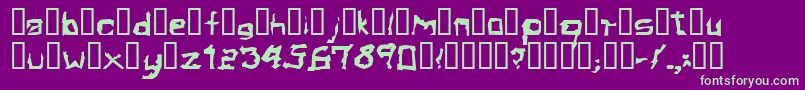 フォントElectamineOddtype – 紫の背景に緑のフォント