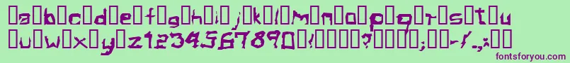 フォントElectamineOddtype – 緑の背景に紫のフォント