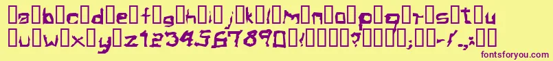 ElectamineOddtype-Schriftart – Violette Schriften auf gelbem Hintergrund