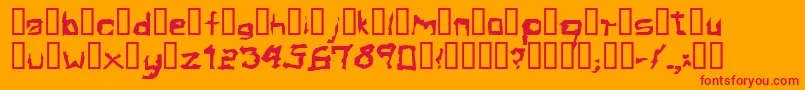 ElectamineOddtype-Schriftart – Rote Schriften auf orangefarbenem Hintergrund