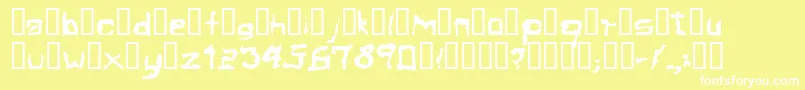 ElectamineOddtype-Schriftart – Weiße Schriften auf gelbem Hintergrund