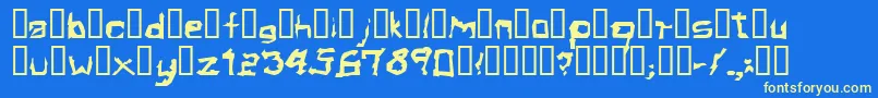 ElectamineOddtype-fontti – keltaiset fontit sinisellä taustalla