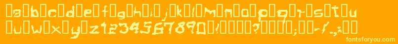 ElectamineOddtype-Schriftart – Gelbe Schriften auf orangefarbenem Hintergrund