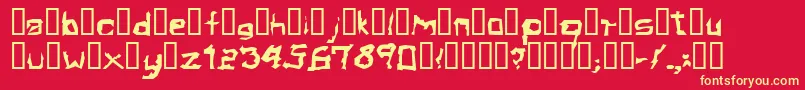 フォントElectamineOddtype – 黄色の文字、赤い背景
