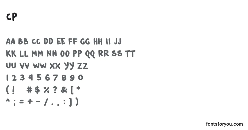 Czcionka Cp – alfabet, cyfry, specjalne znaki