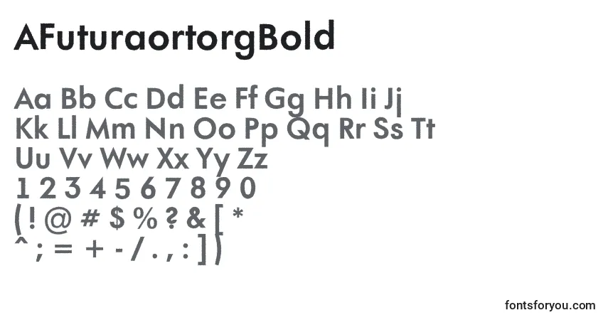 Schriftart AFuturaortorgBold – Alphabet, Zahlen, spezielle Symbole