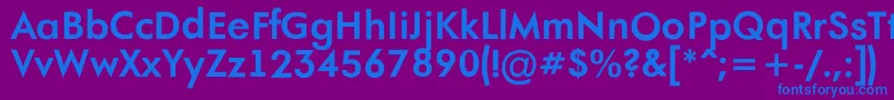 フォントAFuturaortorgBold – 紫色の背景に青い文字