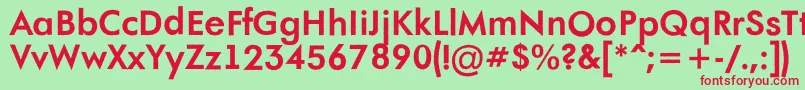 AFuturaortorgBold Font – Red Fonts on Green Background