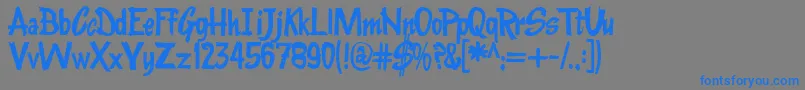Kentuckyfriedchickenfont-Schriftart – Blaue Schriften auf grauem Hintergrund