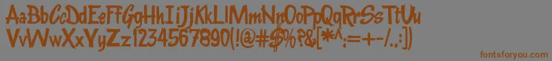 Czcionka Kentuckyfriedchickenfont – brązowe czcionki na szarym tle