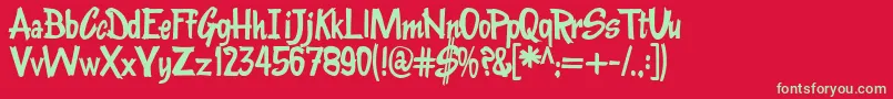 Kentuckyfriedchickenfont Font – Green Fonts on Red Background