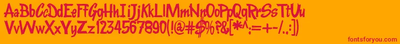 Fonte Kentuckyfriedchickenfont – fontes vermelhas em um fundo laranja