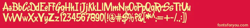 Kentuckyfriedchickenfont Font – Yellow Fonts on Red Background