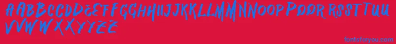 VtksMercado Font – Blue Fonts on Red Background