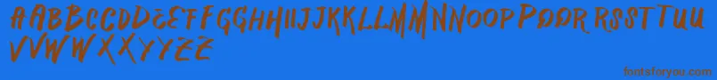 VtksMercado Font – Brown Fonts on Blue Background