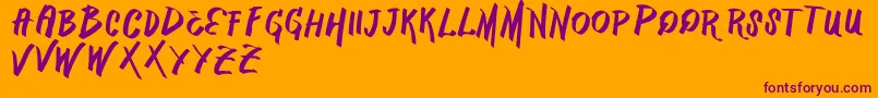 VtksMercado-Schriftart – Violette Schriften auf orangefarbenem Hintergrund