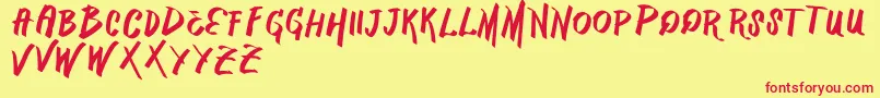 VtksMercado Font – Red Fonts on Yellow Background