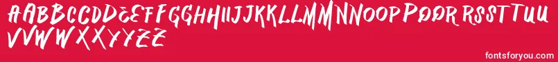 VtksMercado-Schriftart – Weiße Schriften auf rotem Hintergrund