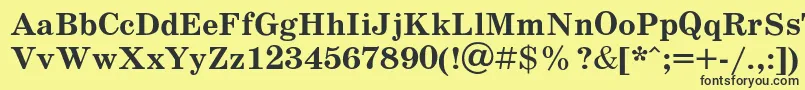 Schoolb-fontti – mustat fontit keltaisella taustalla