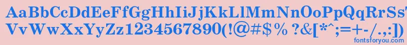 Schoolb-fontti – siniset fontit vaaleanpunaisella taustalla