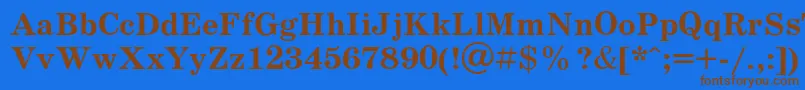 Schoolb-fontti – ruskeat fontit sinisellä taustalla