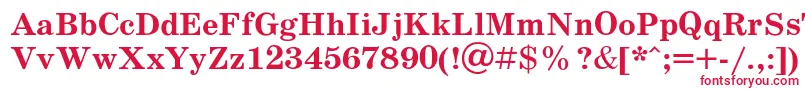 Schoolb-fontti – punaiset fontit valkoisella taustalla