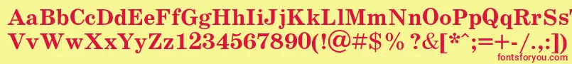 Schoolb Font – Red Fonts on Yellow Background