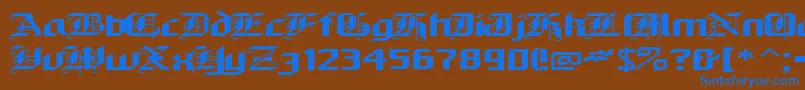 フォントAlarich – 茶色の背景に青い文字