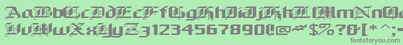 フォントAlarich – 緑の背景に灰色の文字