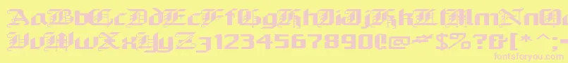 Alarich-fontti – vaaleanpunaiset fontit keltaisella taustalla