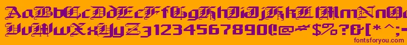 Шрифт Alarich – фиолетовые шрифты на оранжевом фоне