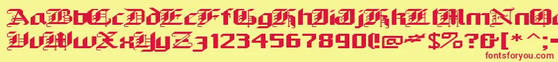 Alarich Font – Red Fonts on Yellow Background