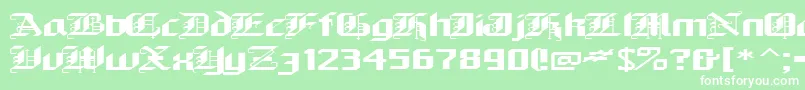 Alarich Font – White Fonts on Green Background