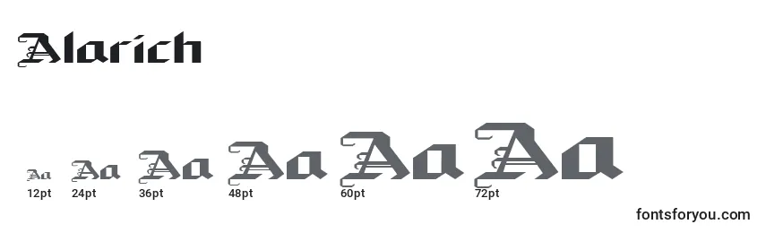 Размеры шрифта Alarich