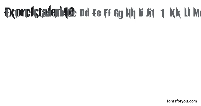 Шрифт ExorcistaJed40 – алфавит, цифры, специальные символы