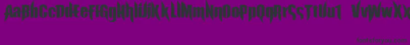 ExorcistaJed40-Schriftart – Schwarze Schriften auf violettem Hintergrund