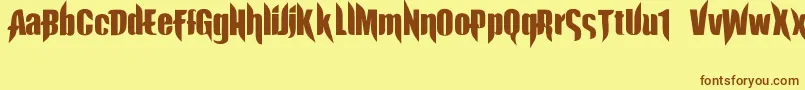 ExorcistaJed40 Font – Brown Fonts on Yellow Background