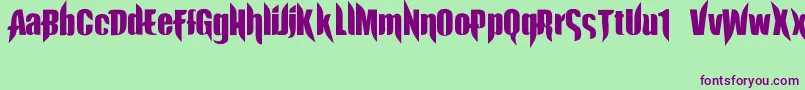 ExorcistaJed40 Font – Purple Fonts on Green Background