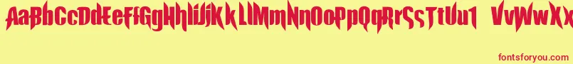 ExorcistaJed40 Font – Red Fonts on Yellow Background