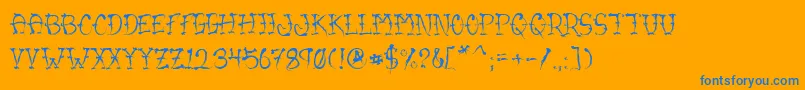 VtcSumislasherone Font – Blue Fonts on Orange Background