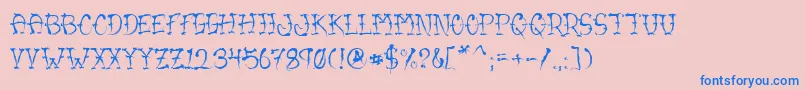 VtcSumislasherone Font – Blue Fonts on Pink Background