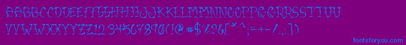 VtcSumislasherone Font – Blue Fonts on Purple Background