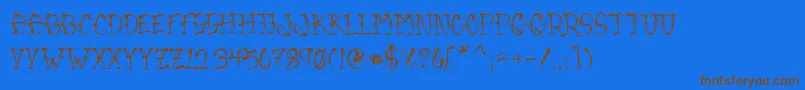 VtcSumislasherone Font – Brown Fonts on Blue Background