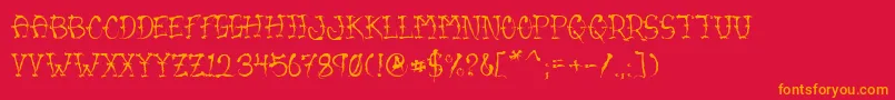 VtcSumislasherone Font – Orange Fonts on Red Background