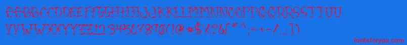 VtcSumislasherone Font – Red Fonts on Blue Background