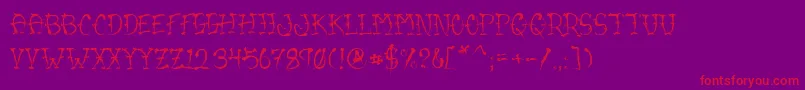 VtcSumislasherone-Schriftart – Rote Schriften auf violettem Hintergrund