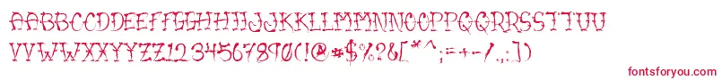 VtcSumislasherone Font – Red Fonts on White Background