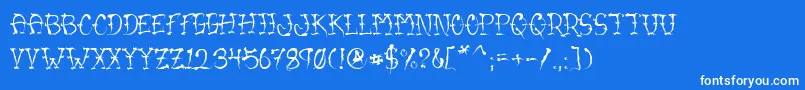 VtcSumislasherone Font – White Fonts on Blue Background