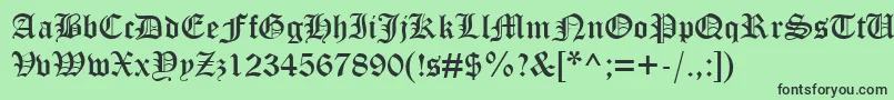 フォントOttomanRegular – 緑の背景に黒い文字