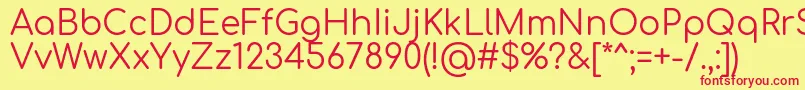 ComfortaaRegular Font – Red Fonts on Yellow Background